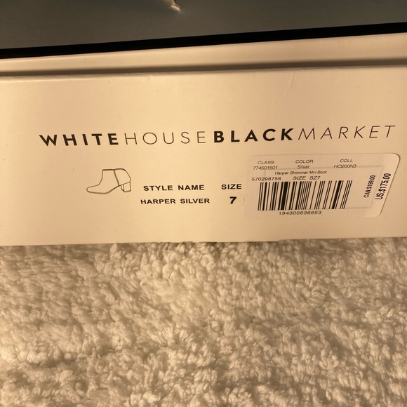 Super cool WHBM Silver leather booties, size 7 - Picture 10 of 12